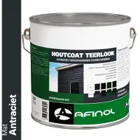 Afinol Houtcoat Teerlook Mat Antraciet 2,5 liter