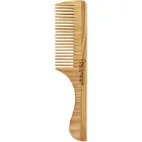 TEK Wooden Detangling Comb With Handle Medium Sized Teeth