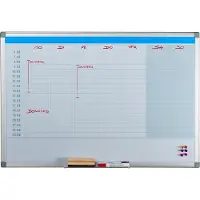 Relaxdays whiteboard planner - dagplanner - magnetisch - pennenbakje - 60 x 90 cm - wit
