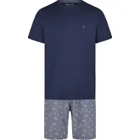 Phil&Co. Pyjama kort 'Lounge Dreams' donkerblauw / antraciet