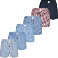 Phil&Co. Boxershorts ' Classic Sets ' blauw / lichtrood