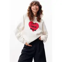 Catwalk junkie Dames Truien & Vesten Graphic Sweater - Ecru - Maat 38