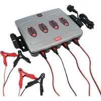 Carpoint BX-6 Acculader – 12V – 4 Accu’s Tegelijk – 16A – Volautomatisch 5-Staps – LED Displays – IP64 – Lood/AGM/GEL