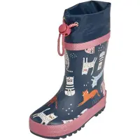 Playshoes Regenlaarzen 'Katzen' marine / oranje / eosine / offwhite