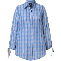 Ulla Popken Blouse royal blue/koningsblauw / lichtgrijs