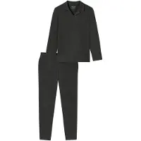 Schiesser Pyjama lang 'Selected Premium Warming' donkergrijs