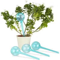 Relaxdays waterdruppelaar - set van 4 - watergeefsysteem - 2 weken - kamerplanten - kunststof - lichtblauw