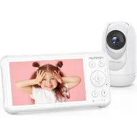 MOMCOZY Videomonitor voor baby's Baby Monitor 5 inch Wit