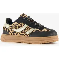 Blue Box meisjes sneakers met panterprint bruin zwart maat 34
