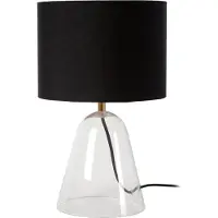 Lucide Tafellamp Campana glas met zwarte kap 40cm