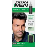 Just for men Shampoo-in Haarkleur: Kleurensjampoo voor mannen, tint H55, natuurlijke, diepe zwarte kleur, 66 ml