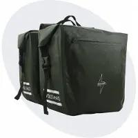 Voltano Dubbele Fietstas Rolltop Intense Green - 48 Liter - 100% Waterdicht
