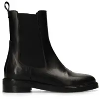 Manfield Zwarte leren chelsea boots | Maat 39