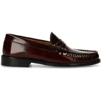 Manfield Burgundy leren loafers | Maat 38