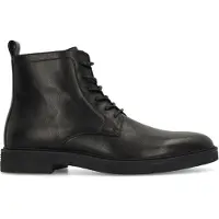 Manfield Zwarte leren veterboots | Maat 40
