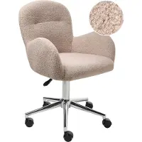 Beliani PRIDDY - Bureaustoel - Beige - Bouclé