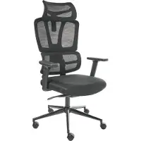 Beliani OMEGA - Bureaustoel - Zwart - Mesh