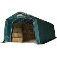 TOOLPORT Weidetenten 3,3x8,4 m, PVC 800, donkergroen, bodem beton