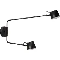 Lucide MILNE - Wandlamp - LED Dimb. - 2x8W 2700K - Zwart