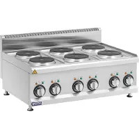 Royal Catering Commerciële elektrische kookplaat - 12 kW - 6 platen - 90 x 65 cm - Pro 650 Serie -