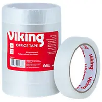 Viking Plakband Office Transparant 24 mm (B) x 66 m (L) BOPP (bi-axiaal georiënteerde polypropeen) 6 Rollen