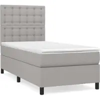 Syfax Boxspring met matras stof lichtgrijs 90x200 cm