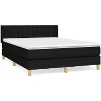 Syfax Boxspring met matras stof zwart 140x200 cm