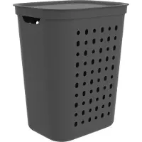 Rotho Wasmand Jona kunststof kleur antraciet , inhoud 55 liter