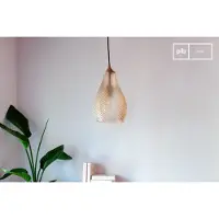 PIB Hanglamp van oranje getextureerd glas Abaca