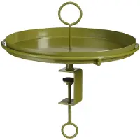Mica Decorations Aston Dienblad met Klem - H30 x Ø31 cm - Metaal - Donkergroen