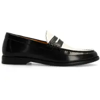 Manfield Zwarte leren loafers | Maat 40
