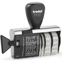 Trodat Classic 1117 (FR) Tekst-Datum stempel Rood, grijs 8 x 2 x 7 cm