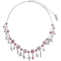 Behave – Bedelketting – Zilverkleurig – Roze kristallen – Chique