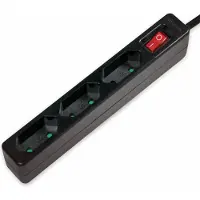 Logilink LPS230B Stekkerdoos met schakelaar 3-voudig Zwart Contourstekker 1 stuk(s)