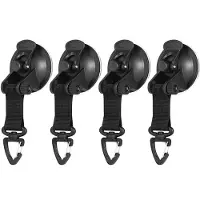 INF Haken met zuignap en driehoekige gesp, 4-pack Black