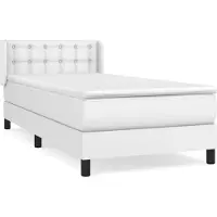 vidaXL Boxspring met matras kunstleer wit 100x200 cm