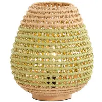 Light & Living Rotan tafellamp Kalipa Ø 32cm - groen rotan