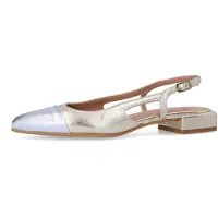 Manfield Ballerina met riempjes goud / zilver