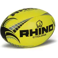 Rhino rugbybal Cyclone junior rubber/polyester geel