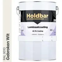 Holdbar Laminaatcoating Gebroken Wit (RAL 9010) 2,5 Kg - Laminaat Verf - Vloerverf - Alle Kleuren - Krasvast - UV-bestendig - Vergeelt niet - Gemakkelijk Schoonmaken - 2 Componenten