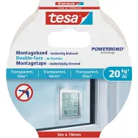 TESA 4x dubbelzijdig montagetape op rol transparant extra sterk 5 meter - Klusmateriaal - Huishoudartikelen - Powerbond - Montagetape - Extra sterk - Dubbelzijdig tape