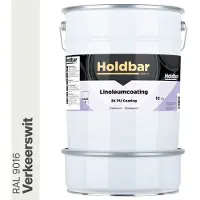 Holdbar Linoleumcoating Verkeerswit (RAL 9016) 10 Kg - Linoleum Verf - Alle Kleuren - Vloerverf - Krasvast - UV-bestendig - Vergeelt niet - Gemakkelijk Schoonmaken - 2 Componenten