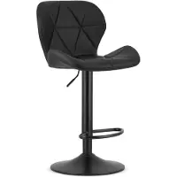 Leobert Barkruk - - West - Kunstleer zwart/Zwarte voet - 46 x 48,5 x 90-111 cm