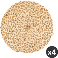 Tiseco HOME STUDIO - Placemat GOLDEN BLEACH - SET/4 - jute - Rond - Dia 37 cm