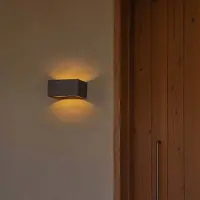 Faro LED-wandlamp buiten Glint, alu / grijs / zink, Beton, Modern, LED wandlamp buiten