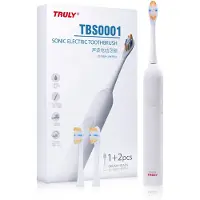 Truly TBS0001 - Elektrische Tandenborstel - IPX7 - 3 Poetsstanden - Inclusief 3x Opzetborstels - Draadloos Oplaadbaar - Wit
