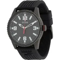 GUESS Analoog horloge 'VARSITY G' lichtgrijs / rood / zwart