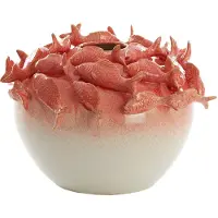 Light & Living Light&living Vaas deco Ø40x27 cm FISH keramiek koraal+crème