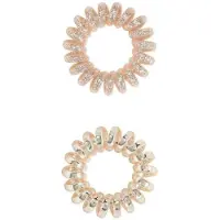 Dessata no-pulling hårsnoddar Glitter + metal rose gold