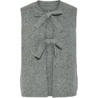 Pieces Gebreide bodywarmer 'PCSilly' grijs gemêleerd